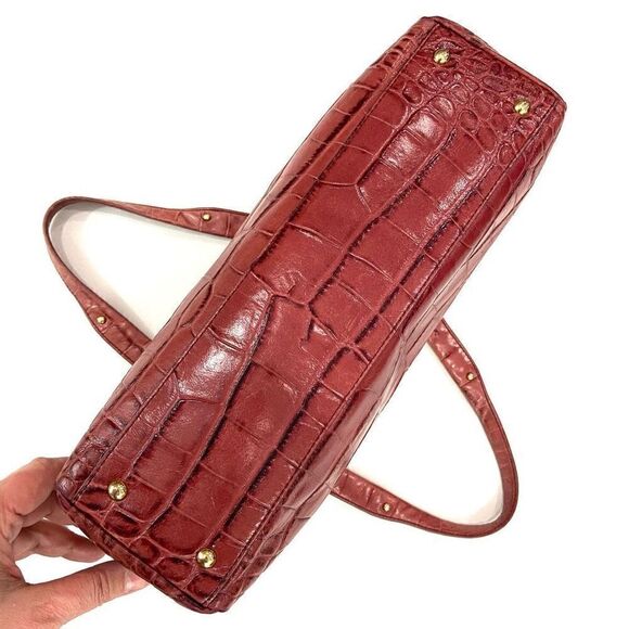 Lauren Ralph Lauren Red Croc-Embossed Tote - Picture 4 of 15